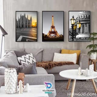Bộ 3 Tranh Treo Tường Tráng Gương Decor Phòng Khách/ Ngủ/ Nhà Cửa/Cầu Thang Trang Trí Phòng Khách Đen Trắng