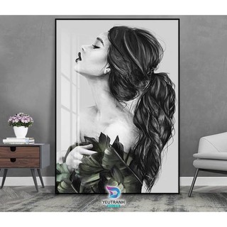 A25 Tranh Treo Tường Cô Gái Nghệ Thuật Treo Phòng khách/ làm việc/ SPa/ Nail/ Mi/ Phun săm thẩm mỹ tráng gương cao cấp