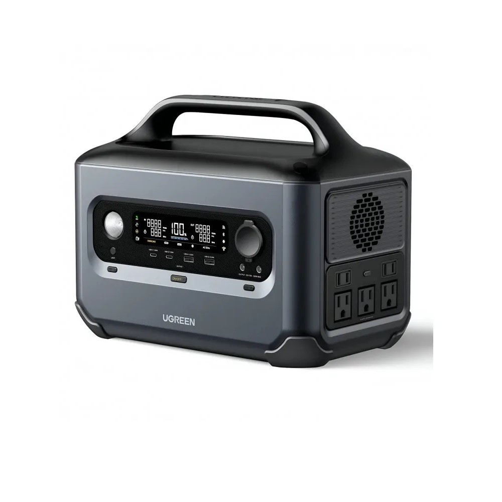 Ugreen 15050 ra 2c2a2dc + 220v EU x 2 LCD trạm sạc di động 600W pin rắn LFP BYD  dùng app IOT GS600