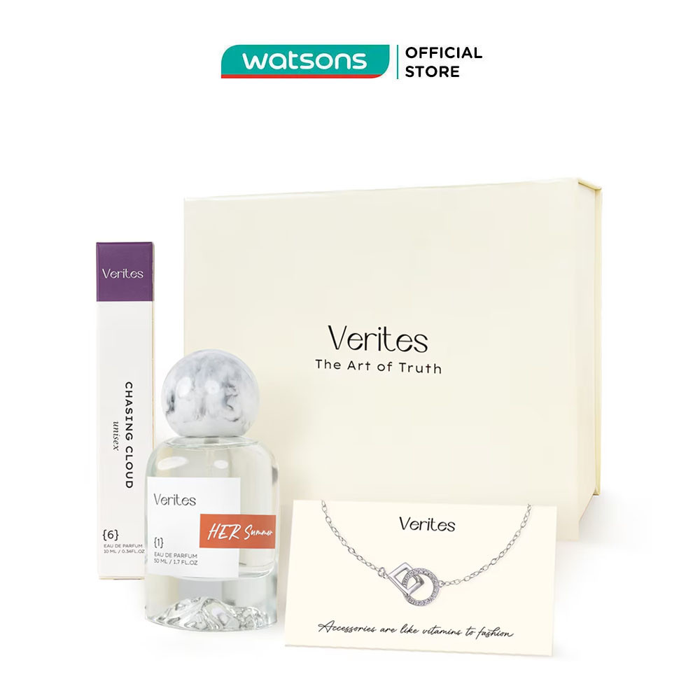 Combo Verites Nước Hoa (Her Summer 50ml + Chasing Cloud 10ml + Lắc Tay Bạc)