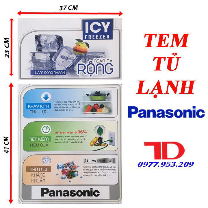 [CN HCM] Miếng dán tủ lạnh PANASONIC, tem dán trang trí tủ lạnh PANASONIC mẫu 1