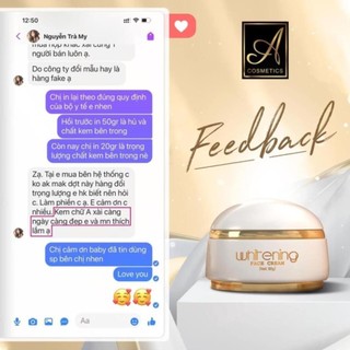 Kem Face Pháp A Cosmetics - Kem dưỡng trắng da - Chống lão hóa,làm mờ vết thâm nám,tàn nhang hiệu quả 20g - BƠ SHOP