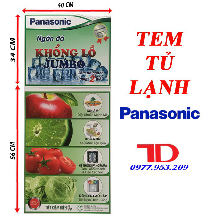 [CN HCM] Miếng dán tủ lạnh PANASONIC, tem dán trang trí tủ lạnh PANASONIC mẫu 4
