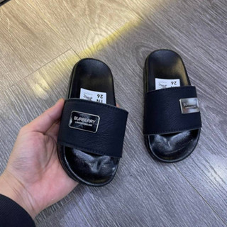 Dép trẻ em BBR Mác Vuông Trơn thời trang bé trai bé gái 3 đến 10 tuổi Lạc Hồng Store GG M10 đen