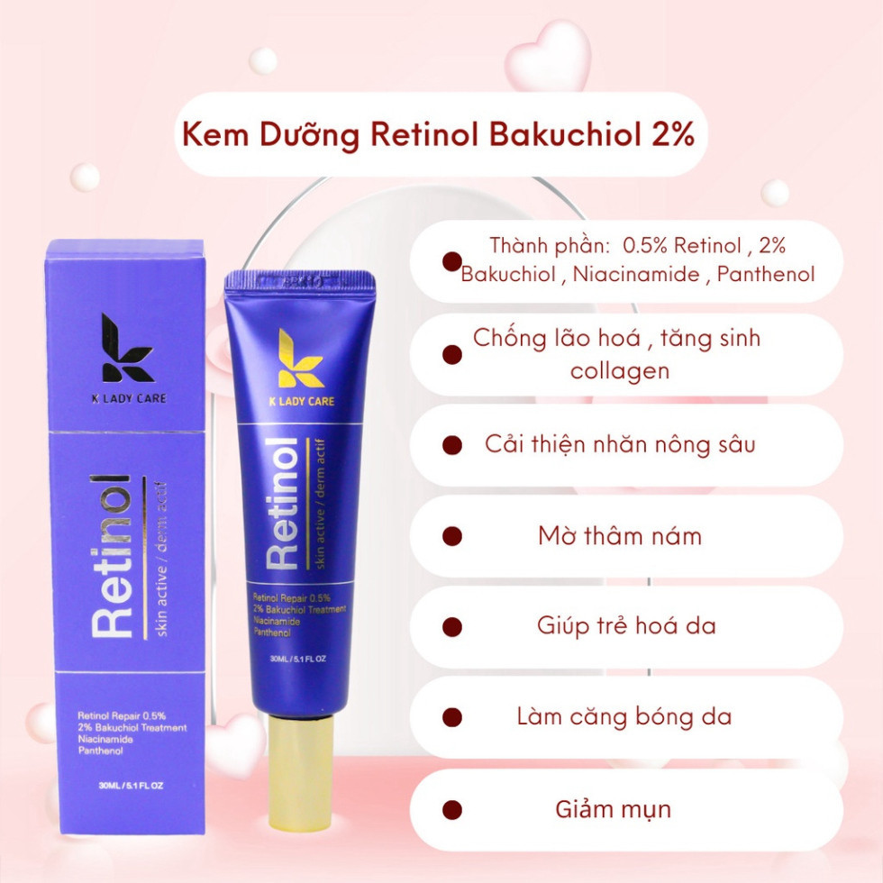 Kem Dưỡng Retinol 0.5% K Lady Care 30ml Hàn Quốc Giảm mụn, Giữ Ẩm, Kiềm Dầu Giúp Da Căng Bóng - HNP | BigBuy360 - bigbuy360.vn