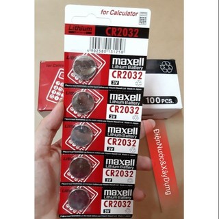 1 Vỉ 5 Viên Pin CR2032 3V Lithium Baterry Maxell chính hãng