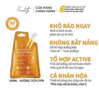  Gel tắm trắng enzyme dứa Freshity 100ml dưỡng sáng cho da ngăm đen chai lì lâu năm 