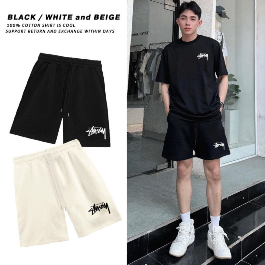 Quần Short Stussy Unisex Nam Nữ Chất Cotton Cao Cấp, Phong Cách Basic, Thể Thao, Mặc Thoáng Mát Hot Trend 2024