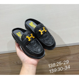  Giày sục lười da chữ H trẻ em cho bé trai thời trang 