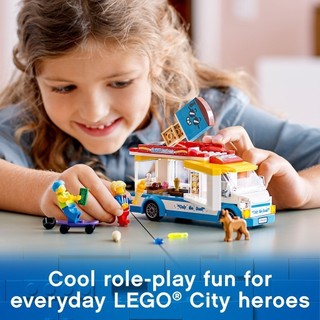 LEGO CITY 60253 Xe Tải Bán Kem ( 200 Chi tiết) Bộ gạch đồ chơi lắp ráp giao thông cho trẻ em