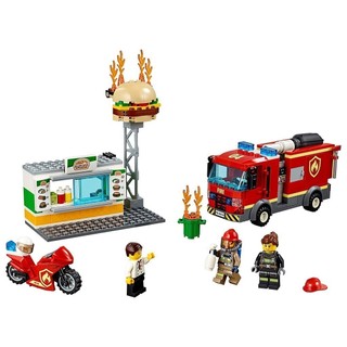LEGO CITY 60214 Cứu Hỏa Tiệm Bánh Burger (327 chi tiết) Bộ gạch đồ chơi lắp ráp giao thông cho trẻ em