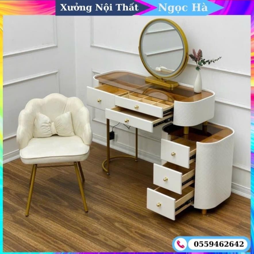 Bàn Trang Điểm Gương Led Cảm Ứng Cao Cấp MD4. Gỗ MDF. Nhập Khẩu Cao Cấp Hiện Đại Free Ship HN HN HN 