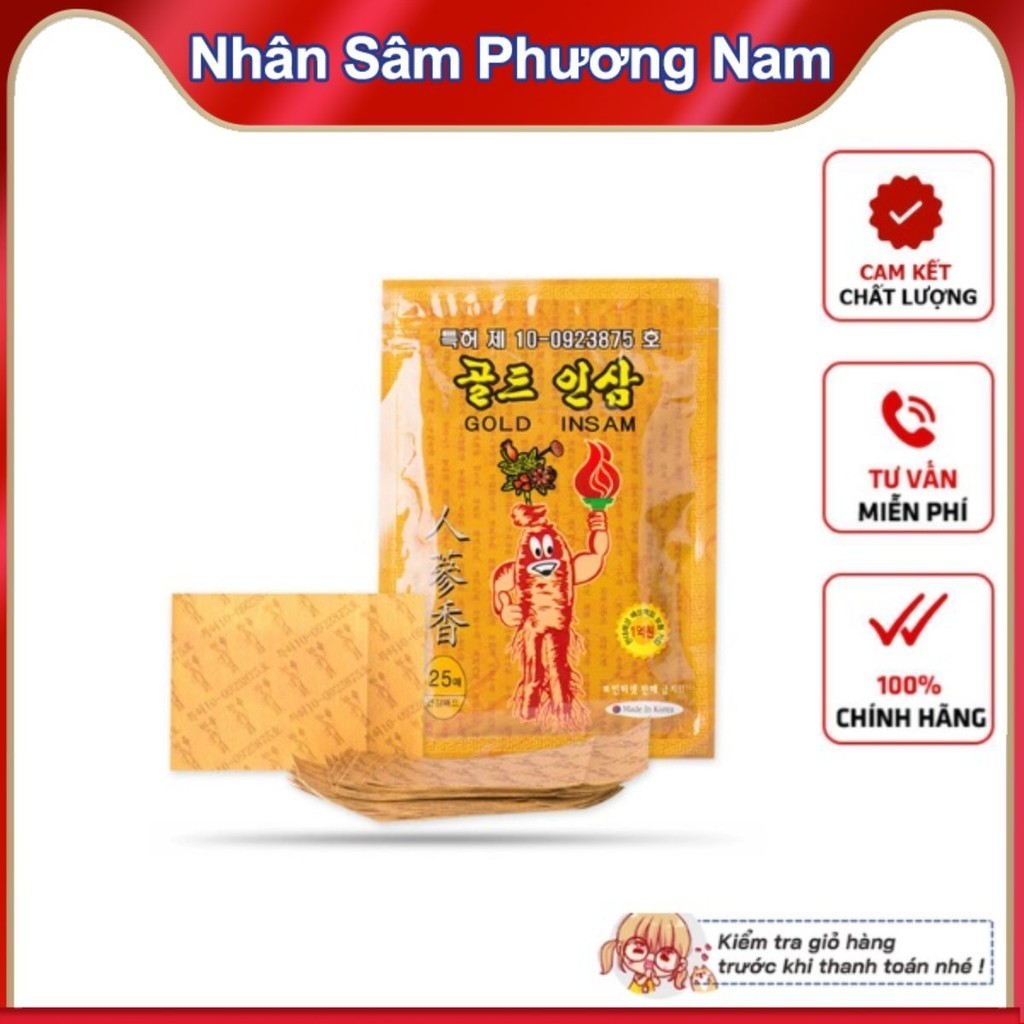 Cao Dán Sâm Gold Insam túi 25 miếng vàng