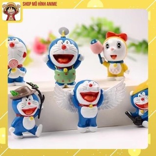 Mô hình 6 nhân vật doraemon, doraemi 6 tư thế khác nhau, decor trang trí, bộ sưu tập nhân vật
