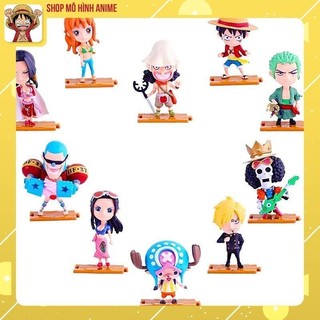Mô Hình Bộ 10 Nhân Vật Chibi One Piece, Vương quốc Wano Luffy, Zoro, Usopp, Sanchi, Mô Hình Decor Trang Trí, Bộ Sưu Tập