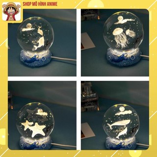  Đèn Ngủ Quả Cầu Pha Lê 3D Phát Sáng Hình Sinh Vật Đại Dương Đế Đèn Thợ Lặn Biển Sang Trọng Thích Hợp Decor Trang Trí 