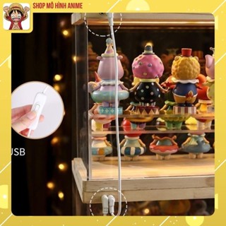 Tủ Kính Mica Trong Suốt, Kệ Trưng Bày Đèn Led USB cho Mô Hình PopMart, Nước Hoa & Mỹ Phẩm Yêu Thích
