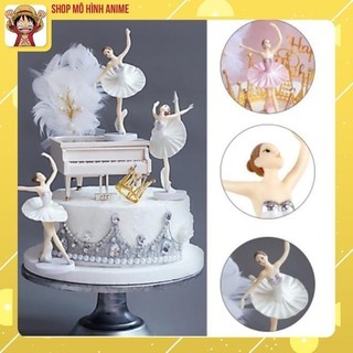 Mô Hình 3 Cô Gái Vũ Công Múa Ba Lê, Trang Trí Bánh Kem, Trang Trí Bánh Sinh Nhật, Topper Cake