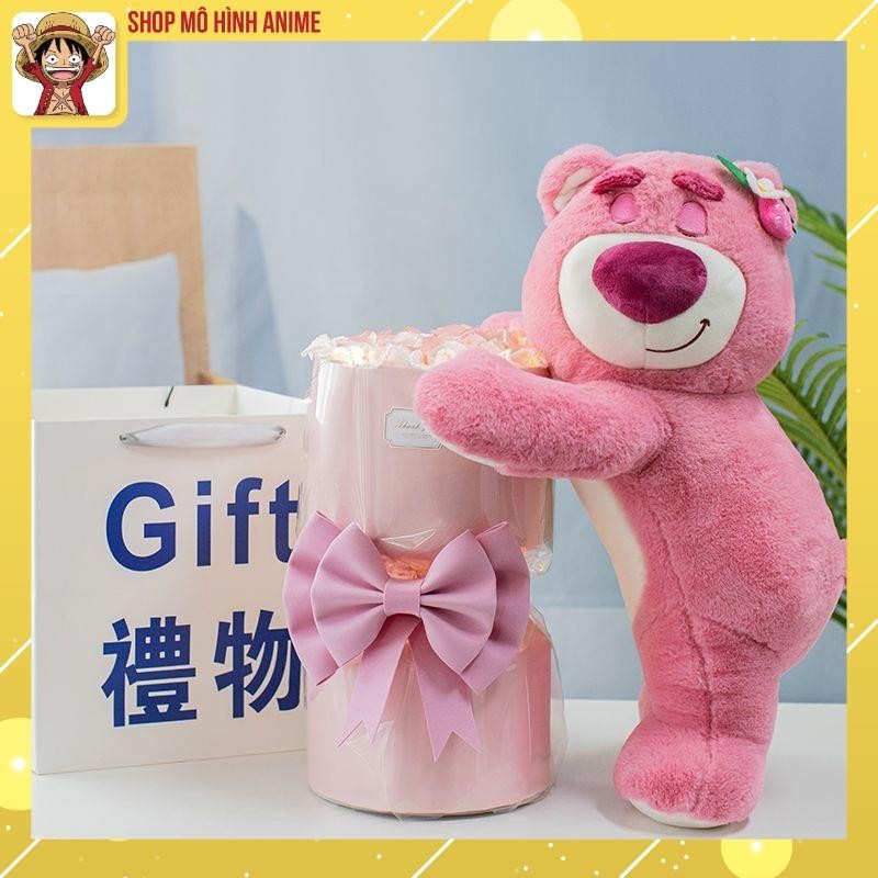 Hôp Quà Tặng Trong Suốt, Gấu Dâu Lotso Ôm Hoa Hồng Siêu Dễ Thương, Có Đèn Led, Thích Hợp Làm Quà Tặng Sinh Nhật