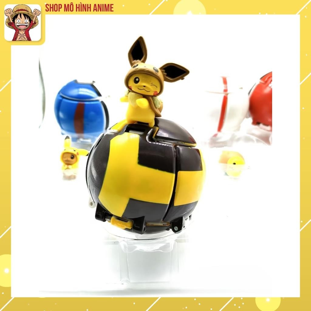 Đồ Chơi 4 Quả Cầu Pokemon Tự Động Ném Thú, Mô Hình Pikachu, Đồ Chơi Dành Cho Bé, Quà Tặn Sinh Nhật