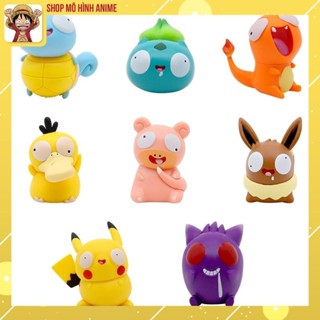 Bộ 8 Mô Hình Pokemon Mắt To Ngộ Nghĩnh, Pikachu, Charmander và Squirtle Dễ Thương, Mô Hình Cao 8cm, Bộ Sưu Tập Nhân Vật