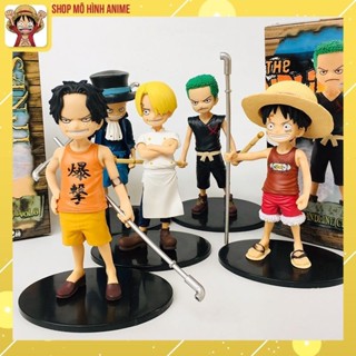 Bộ 5 Mô Hình One Piece Thời Ấu Thơ Luffy, Ace, Sanji, Zoro, Sabo, Mô Hình Cao 15cm Decor Trang Trí, Bộ Sưu Tập Nhân Vật