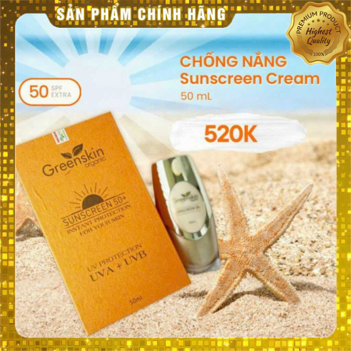 Kem chống nắng dưỡng trắng Greenskin Organic [CAM KẾT CHÍNH HÃNG 100%]