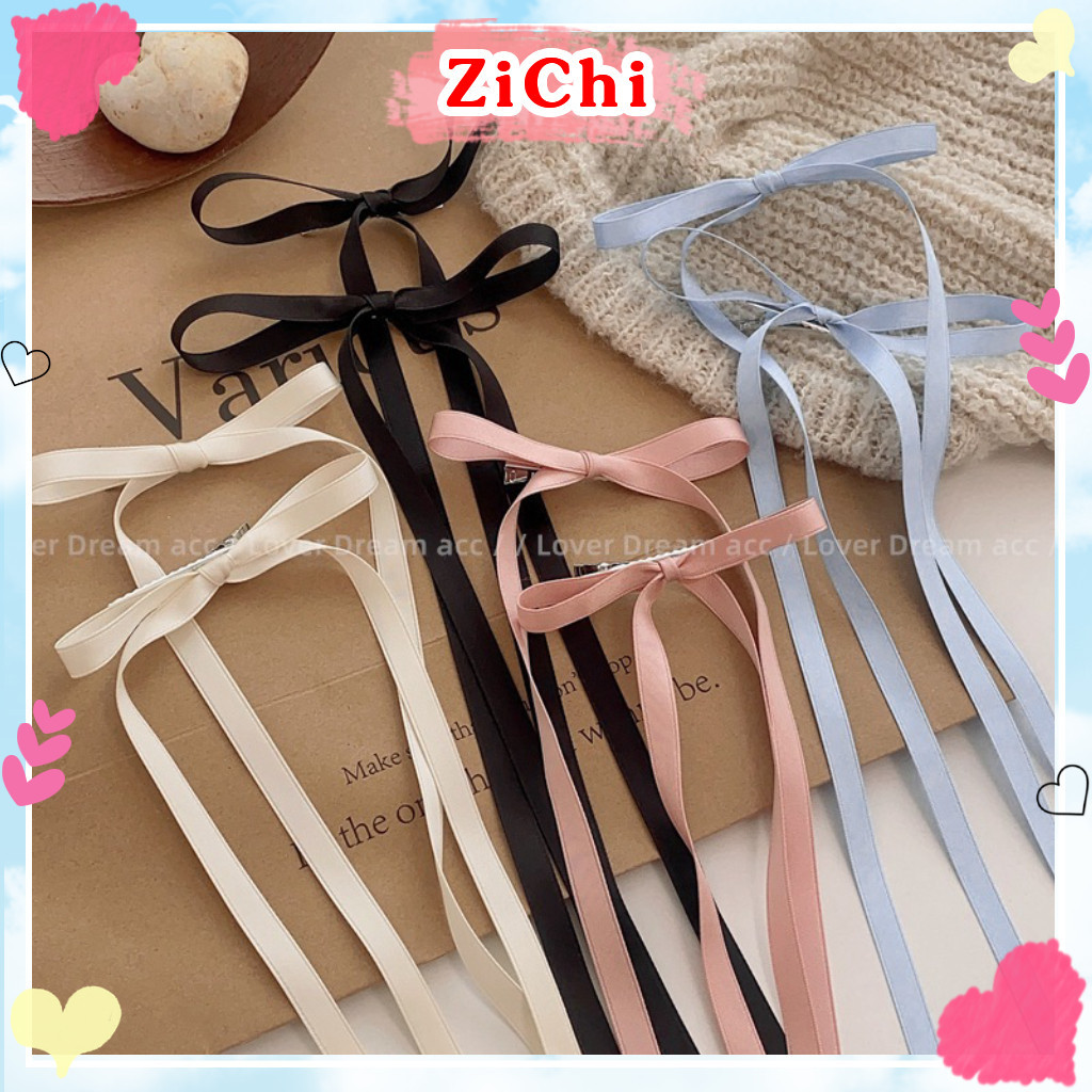 Kẹp tóc nơ ruy băng 1 NƠ đuôi dài, nhiều màu ngọt ngào dễ thương NO11