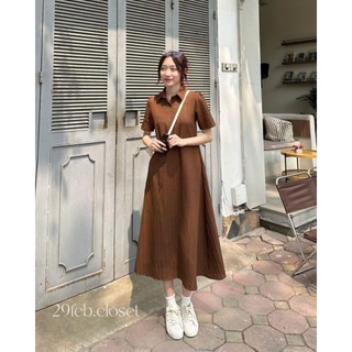 Set váy suông đũi xốp gân cổ sơ mi kèm váy 2 dây trong metwo.dearu - set váy đũi mát kèm váy 2s lụa hàn ulzzang