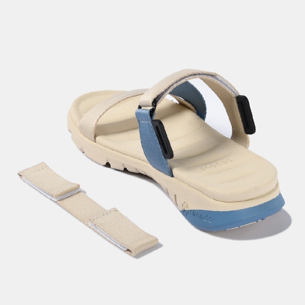 Giày Sandal Nam Nữ SHONDO F6 Sport Nhẹ Êm Đi Học, Đi Làm Thời Trang Màu Be Xanh Dương F6S2535