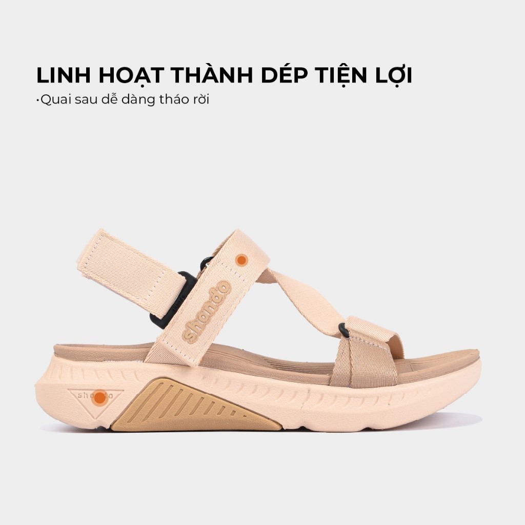 Giày Sandal Nữ SHONDO F7 Racing Thời Trang, Êm, Nhẹ, Đi Học Đi Chơi Màu Hồng Nâu F7R7595