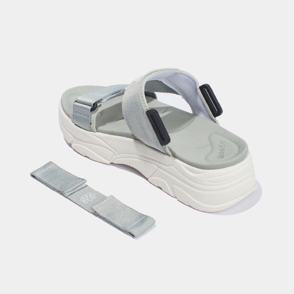 Giày Sandal Nam Nữ Tanky Shondo Trắng Xám Đế Cao Êm Bền TAN0020