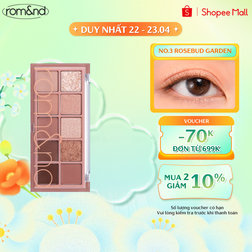 [Rom&nd] Bảng phấn mắt 10 màu siêu lấp lánh Hàn Quốc Romand Better Than Palette 7.5g | BigBuy360 - bigbuy360.vn