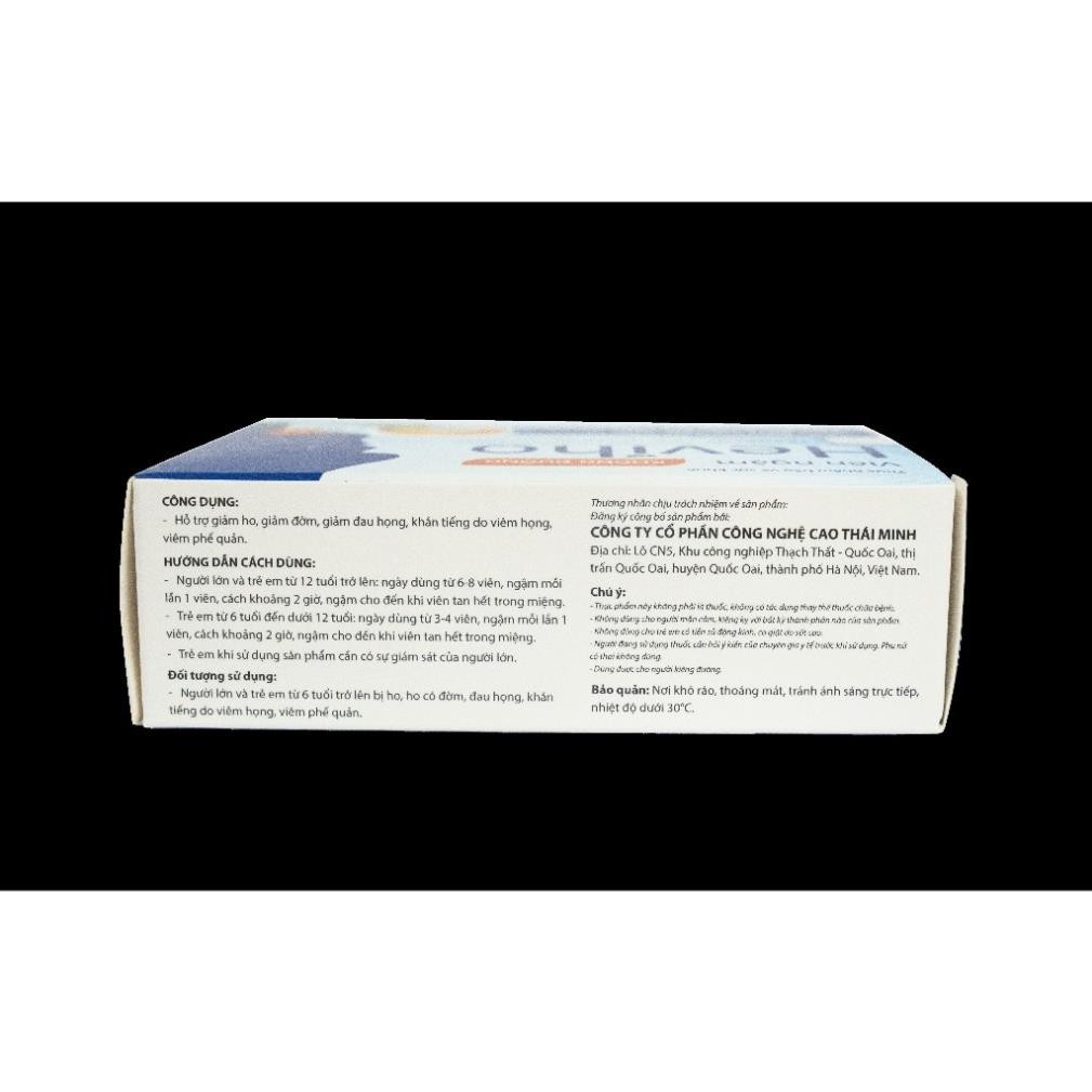 Kẹo ngậm ho không đường - Heviho Thái Minh - Từ Thảo Dược Hỗ Trợ Giảm Ho, Giảm Đau Họng, Khản Tiếng - Hộp 3 vỉ