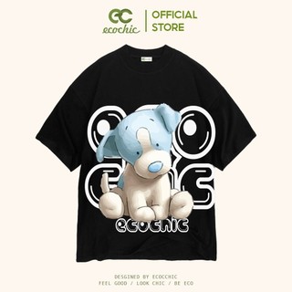 Áo Phông ECOCHIC PUPPY BLUE Tee Local Brand Chính Hãng Unisex Form Rộng Oversize Premium In Hình 100% Cotton  B001