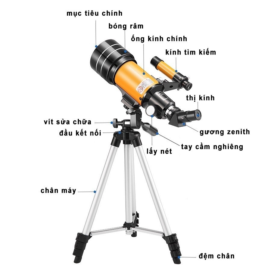 Kính viễn vọng thiên văn khúc xạ 70300, kính thiên văn mặt trăng siêu nét | BigBuy360 - bigbuy360.vn