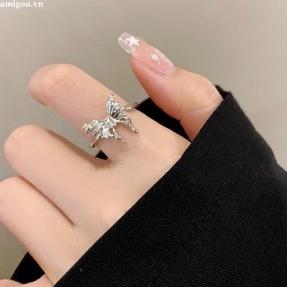 ✨✨thời trang nhẫn hở hình bướm ba chiều có thể điều chỉnh
