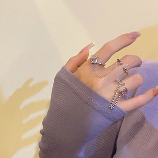 ✨✨nhẫn hở đính đá zircon hình vuông lấp lánh sang trọng