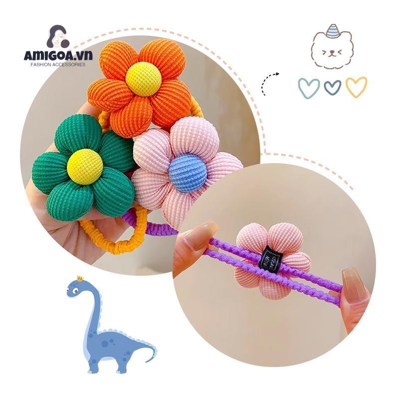 ✨✨Dây Buộc Tóc Cao Su Co Giãn Đính Hoa Dễ Thương Thời Trang 2024