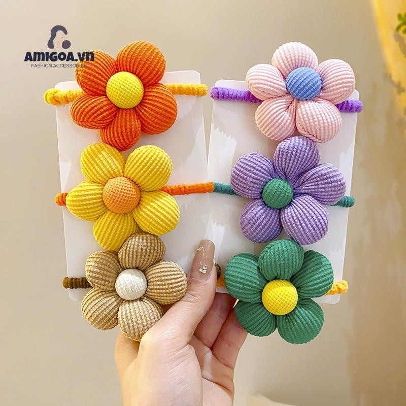 ✨✨Dây Buộc Tóc Cao Su Co Giãn Đính Hoa Dễ Thương Thời Trang 2024