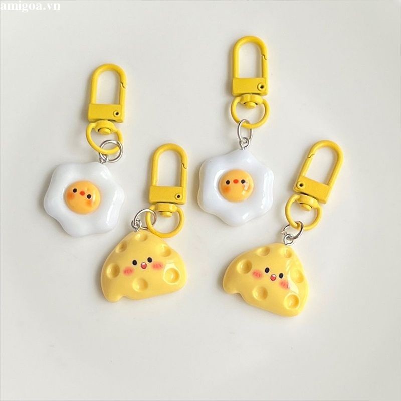 ✨✨Móc Khóa Phô Mai Quả Trứng Chiên Mềm Mại Dễ Thương Làm Quà Tặng Cho Cặp Đôi Bạn Thân