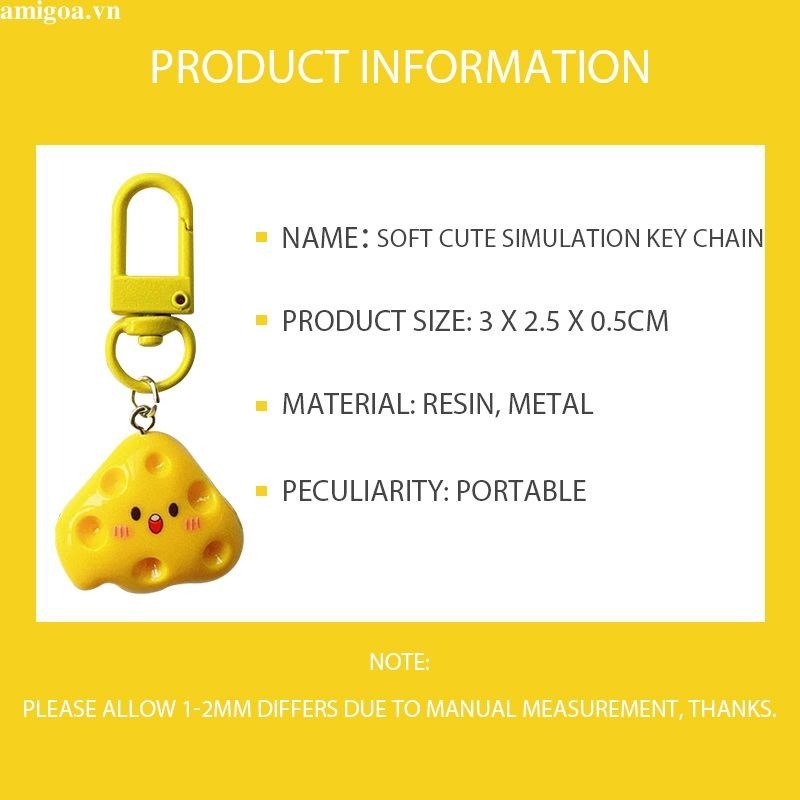 ✨✨Móc Khóa Phô Mai Quả Trứng Chiên Mềm Mại Dễ Thương Làm Quà Tặng Cho Cặp Đôi Bạn Thân
