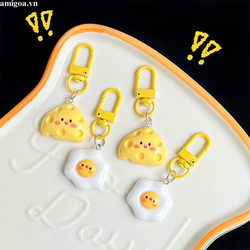 ✨✨Móc Khóa Phô Mai Quả Trứng Chiên Mềm Mại Dễ Thương Làm Quà Tặng Cho Cặp Đôi Bạn Thân
