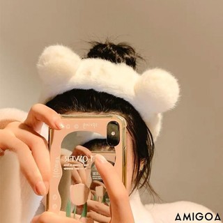 🌸🌸băng đô cài tóc tai gấu bằng lông nhung trắng dễ thương xinh xắn cho nữ 2024