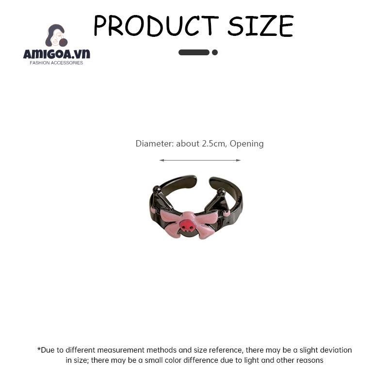 ✨✨SANRIO  Nhẫn Hở Họa Tiết Kuromi Dễ Thương Cho Nữ