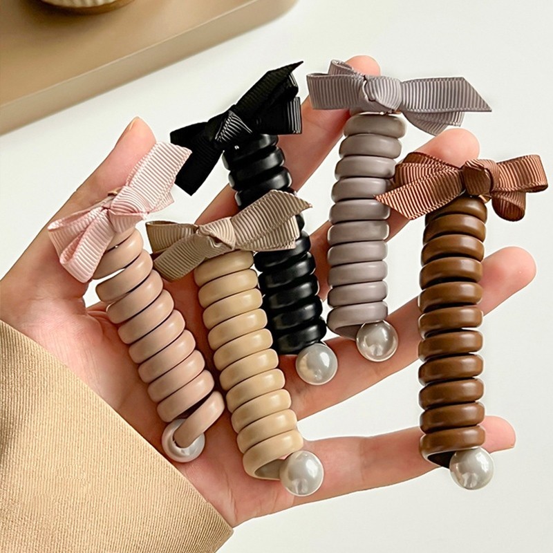✨✨Dây Buộc Tóc Cao Su Co Giãn Đính Nơ Thẳng Cho Nữ