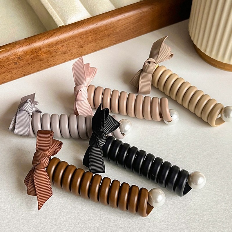 ✨✨Dây Buộc Tóc Cao Su Co Giãn Đính Nơ Thẳng Cho Nữ