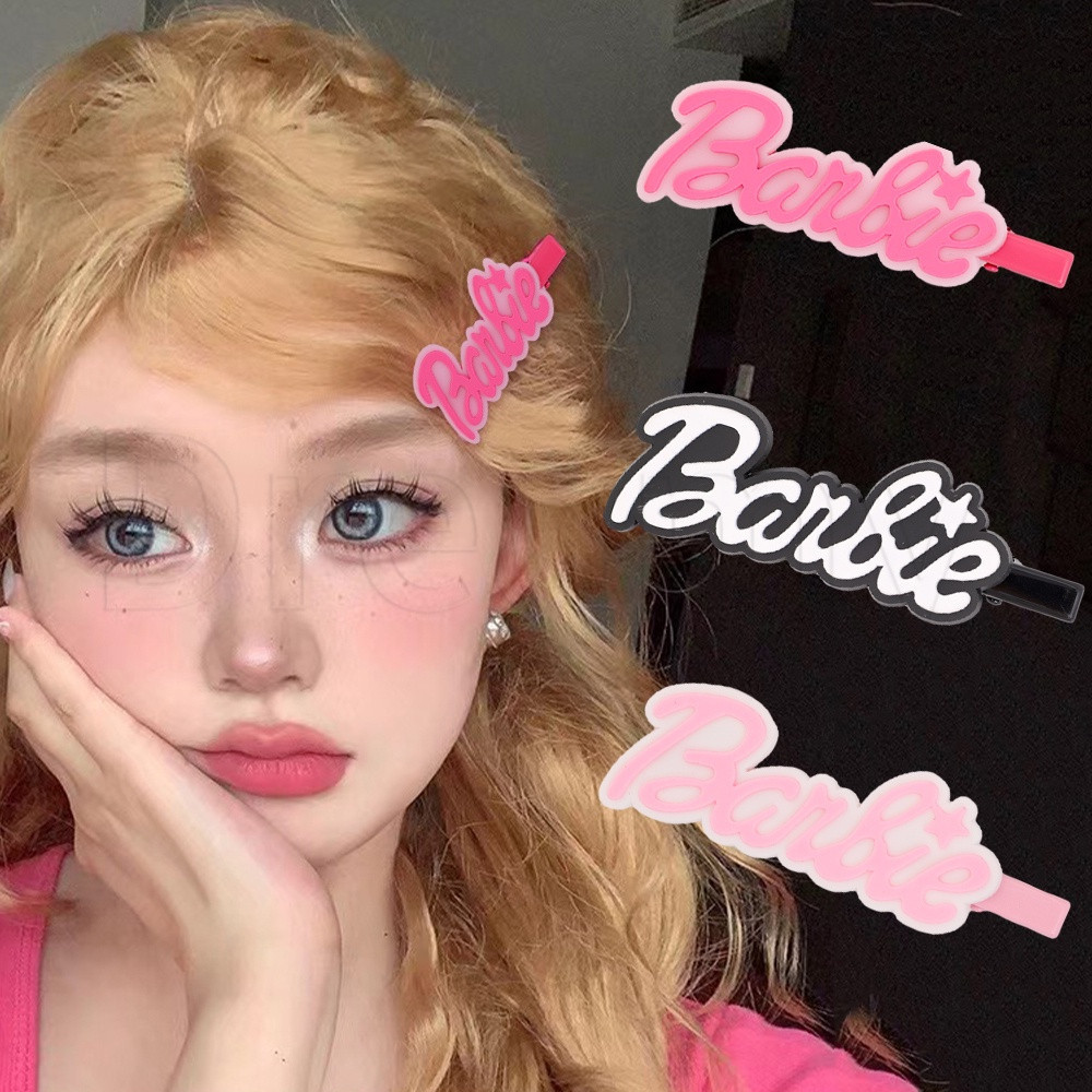 ✨✨Kẹp Tóc Mái Bằng Kim Loại Hình Chữ Barbie Màu Hồng Dễ Thương Phong Cách Hàn Quốc