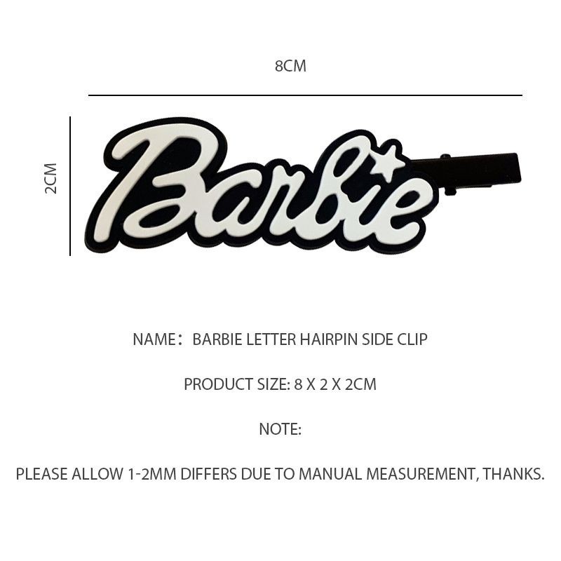 ✨✨Kẹp Tóc Mái Bằng Kim Loại Hình Chữ Barbie Màu Hồng Dễ Thương Phong Cách Hàn Quốc