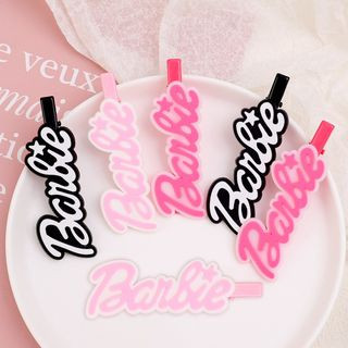 ✨✨Kẹp Tóc Mái Bằng Kim Loại Hình Chữ Barbie Màu Hồng Dễ Thương Phong Cách Hàn Quốc
